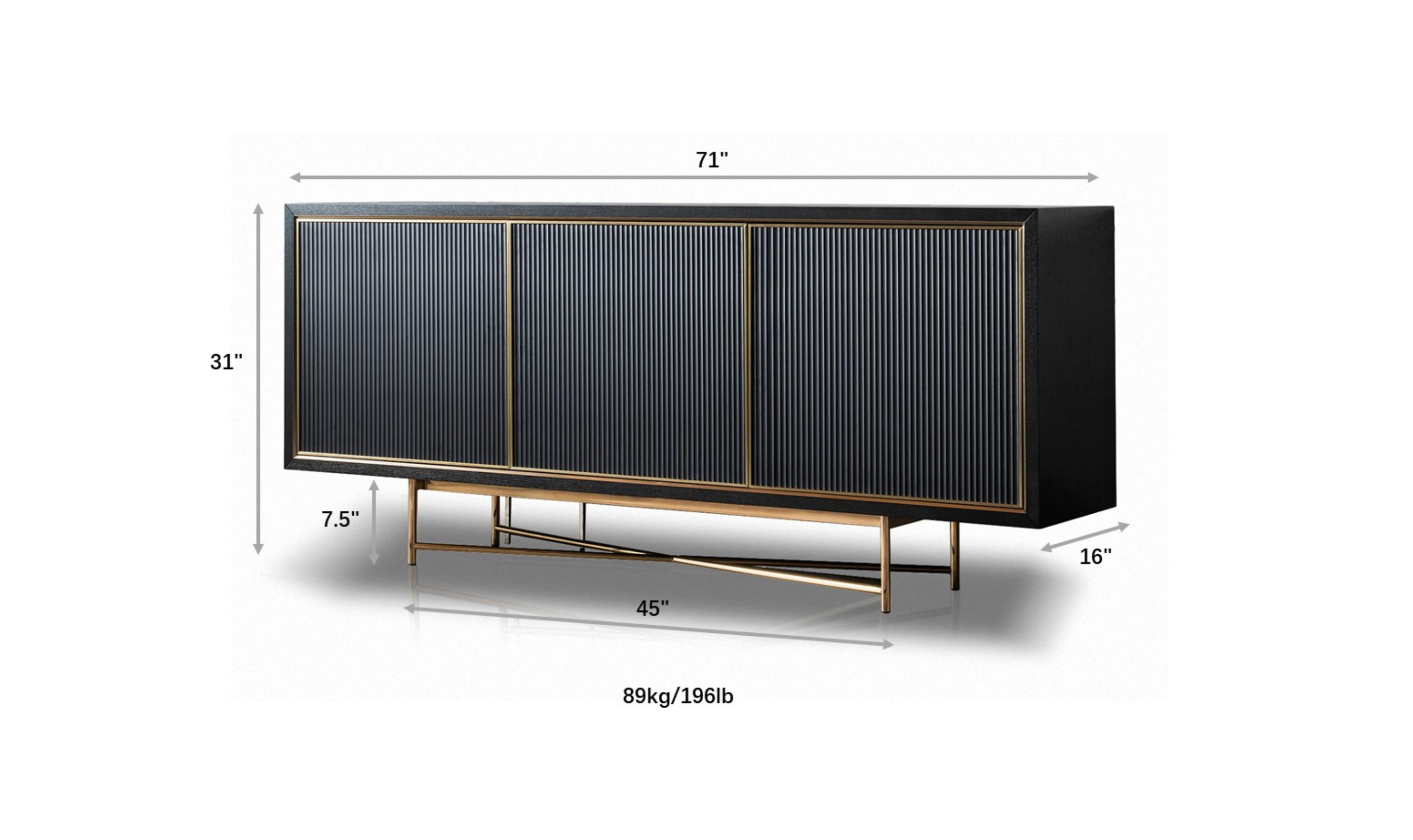 Klaussner Armadio Black Sideboard Cabinet in Wood