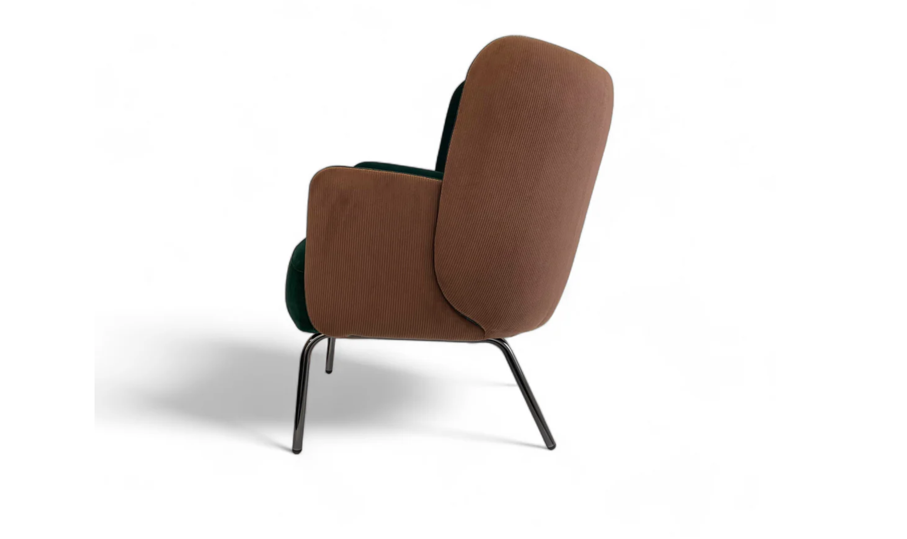 Klaussner Zavra Coffee Leisure Fabric Chair with Slim Metal legs