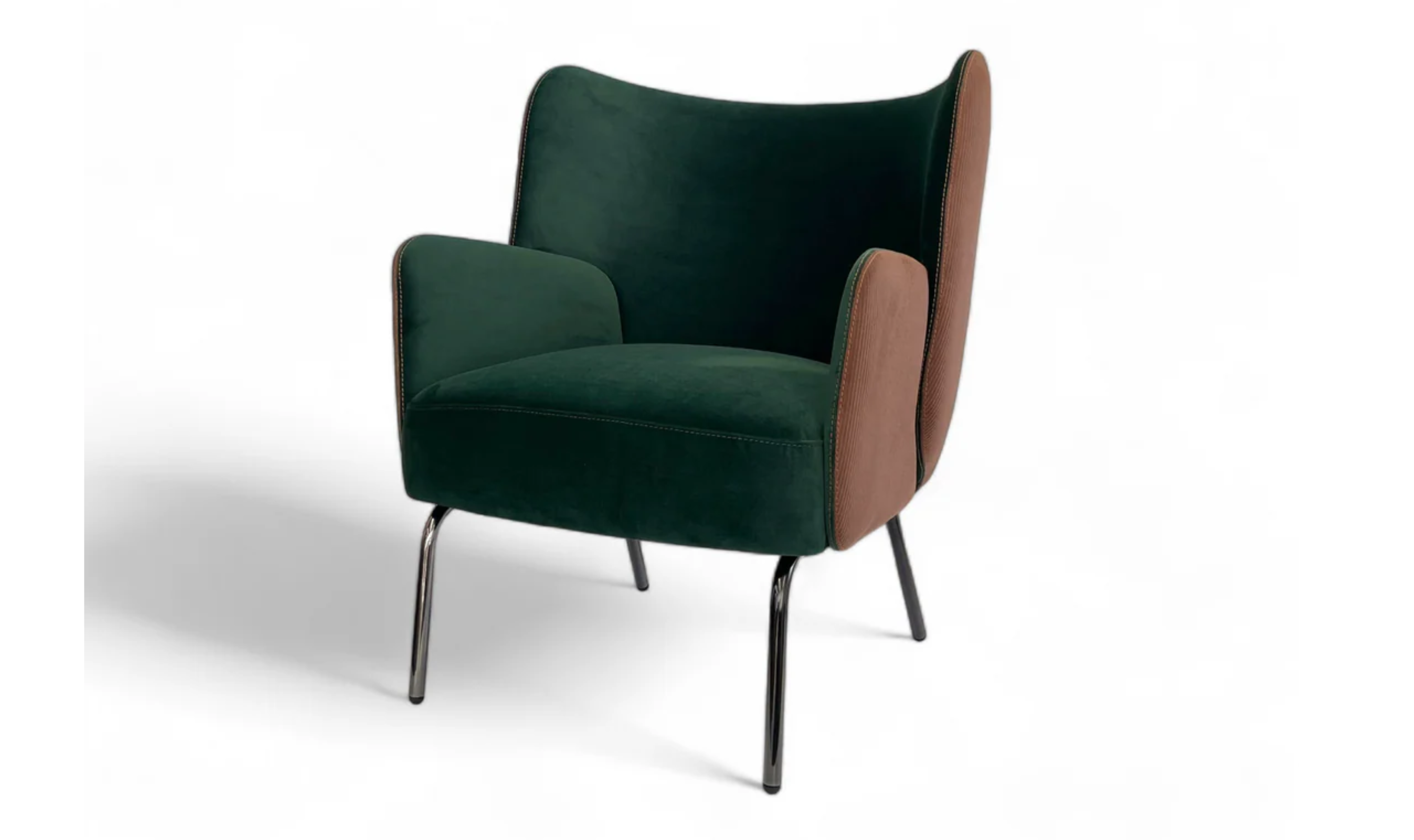 Klaussner Zavra Coffee Leisure Fabric Chair with Slim Metal legs