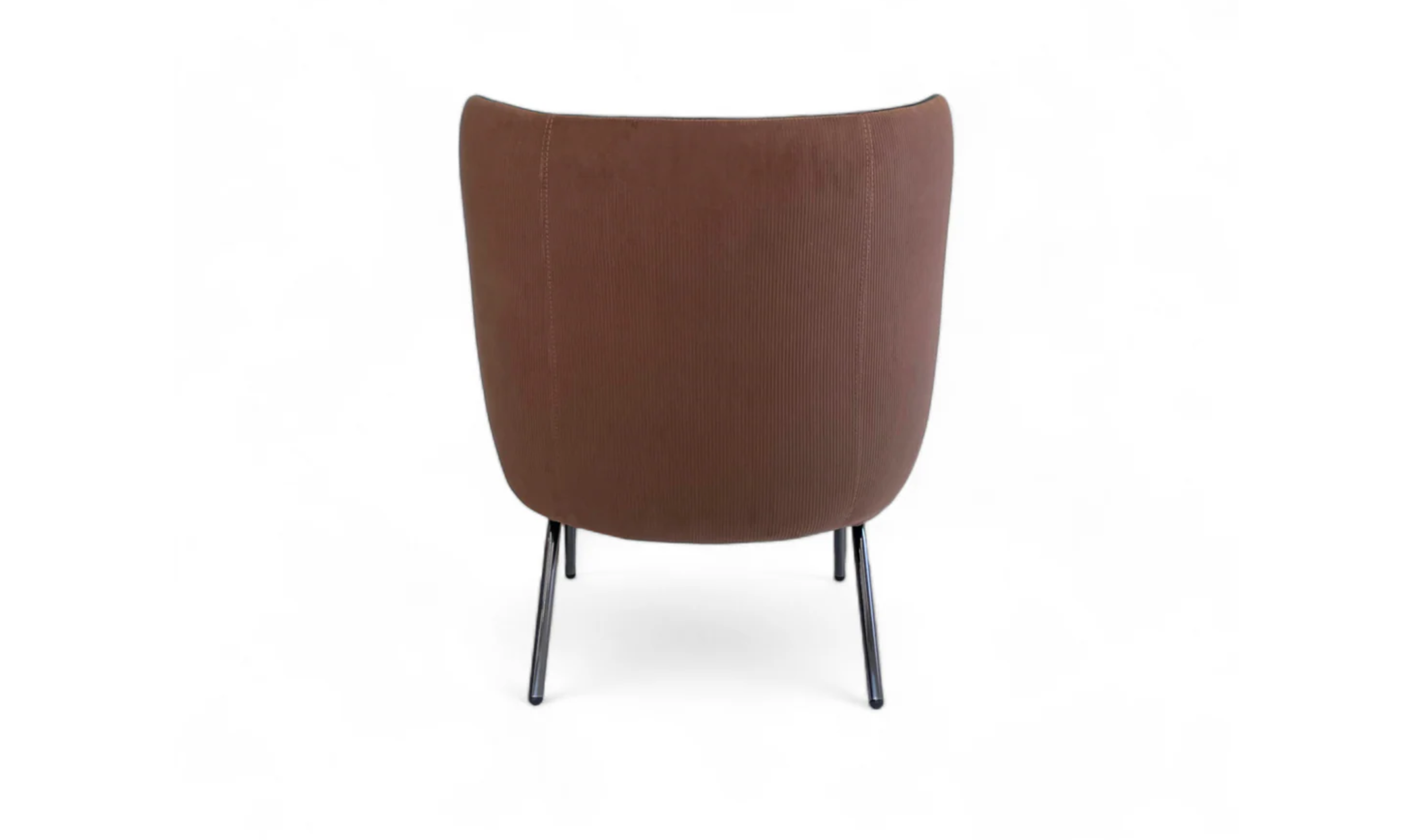 Klaussner Zavra Coffee Leisure Fabric Chair with Slim Metal legs