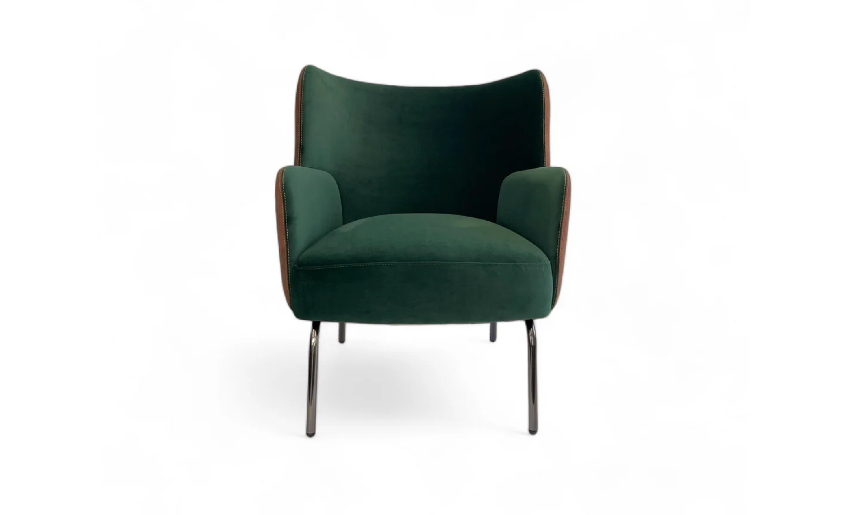 Klaussner Zavra Coffee Leisure Fabric Chair with Slim Metal legs