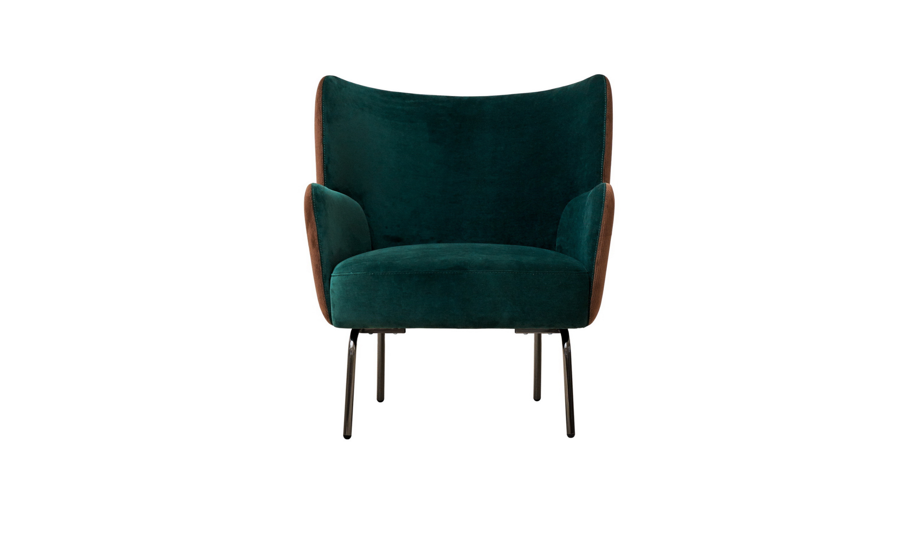 Klaussner Zavra Coffee Leisure Fabric Chair with Slim Metal legs