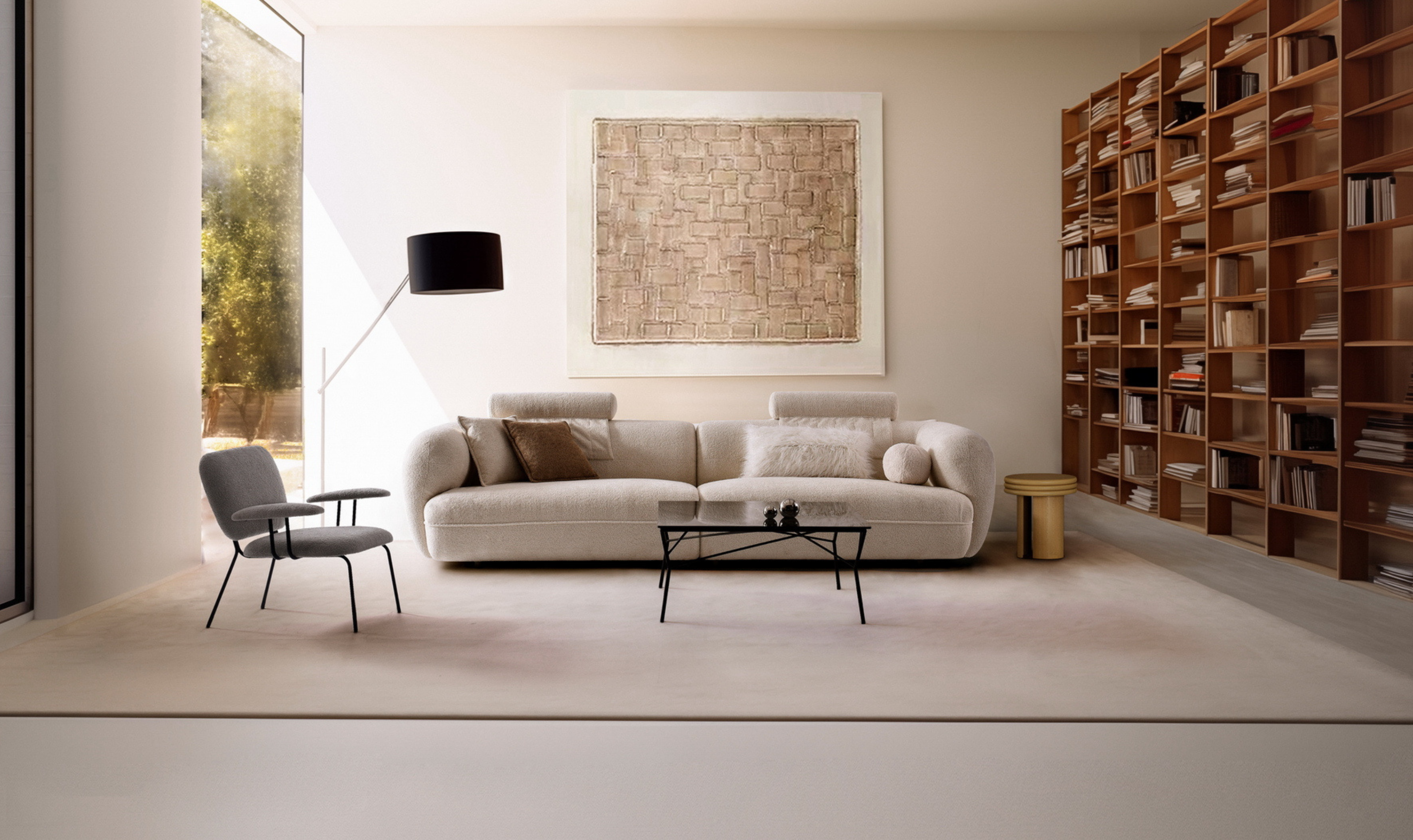 Klaussner Accordo Cream Fabric Sofa-Jennifer Furniture