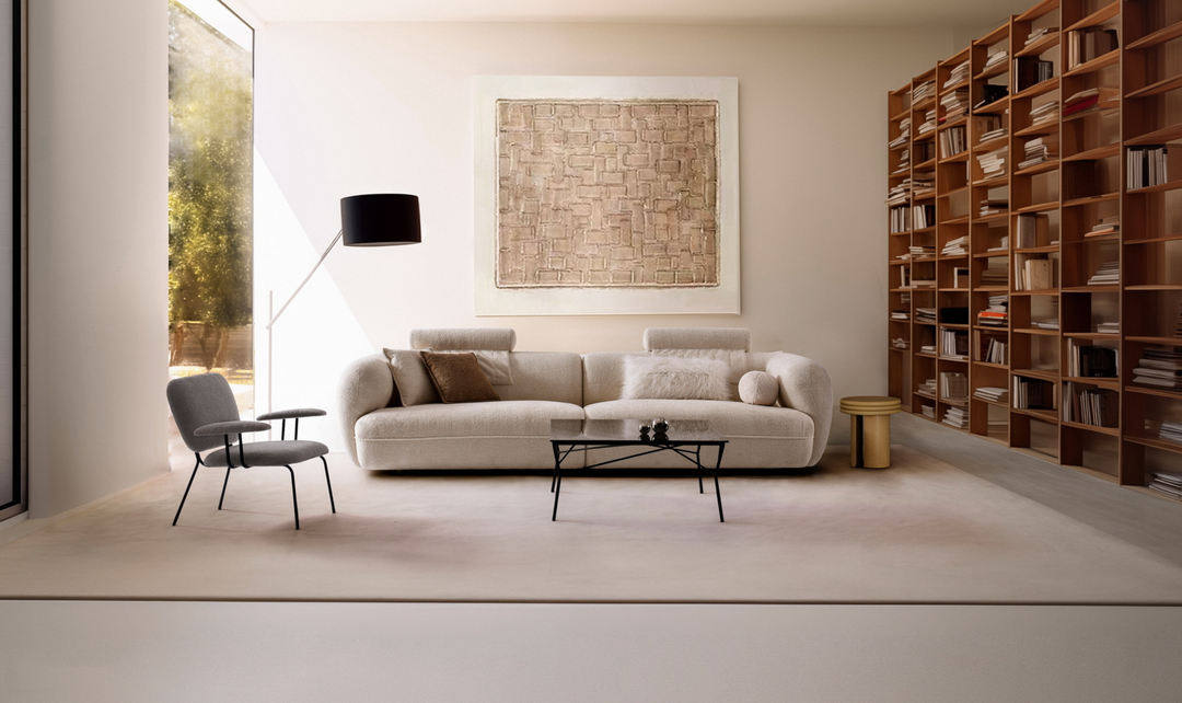Klaussner Accordo Cream Fabric Sofa