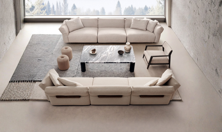 Klaussner Rilasso White Fabric Sofa