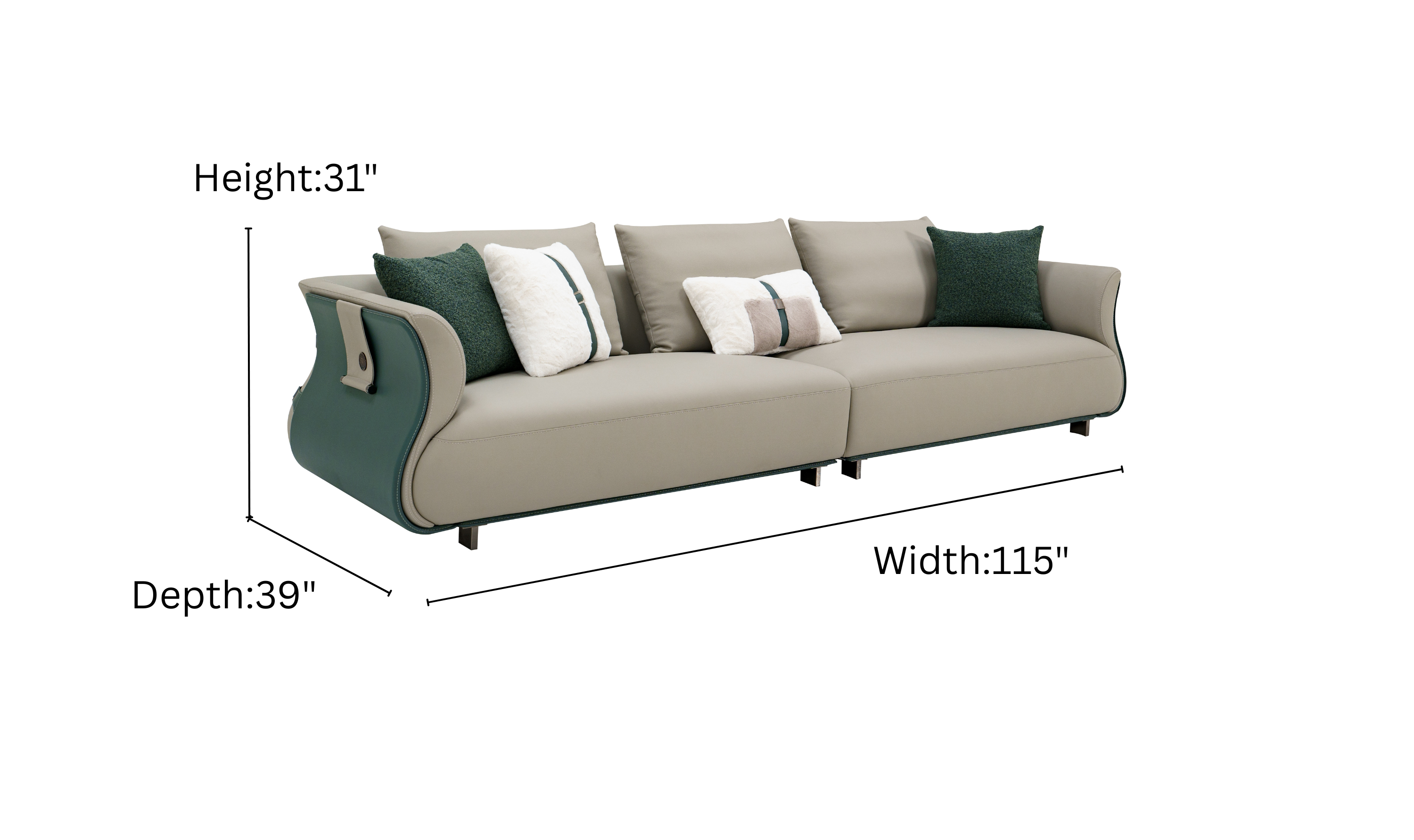 Klaussner Reverie 4-Seater Beige Leather Sofa