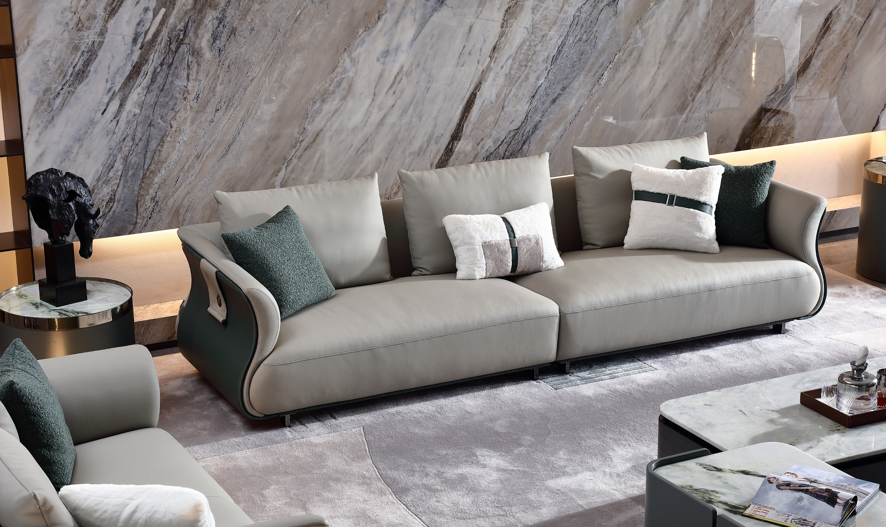 Klaussner Reverie 4-Seater Beige Leather Sofa