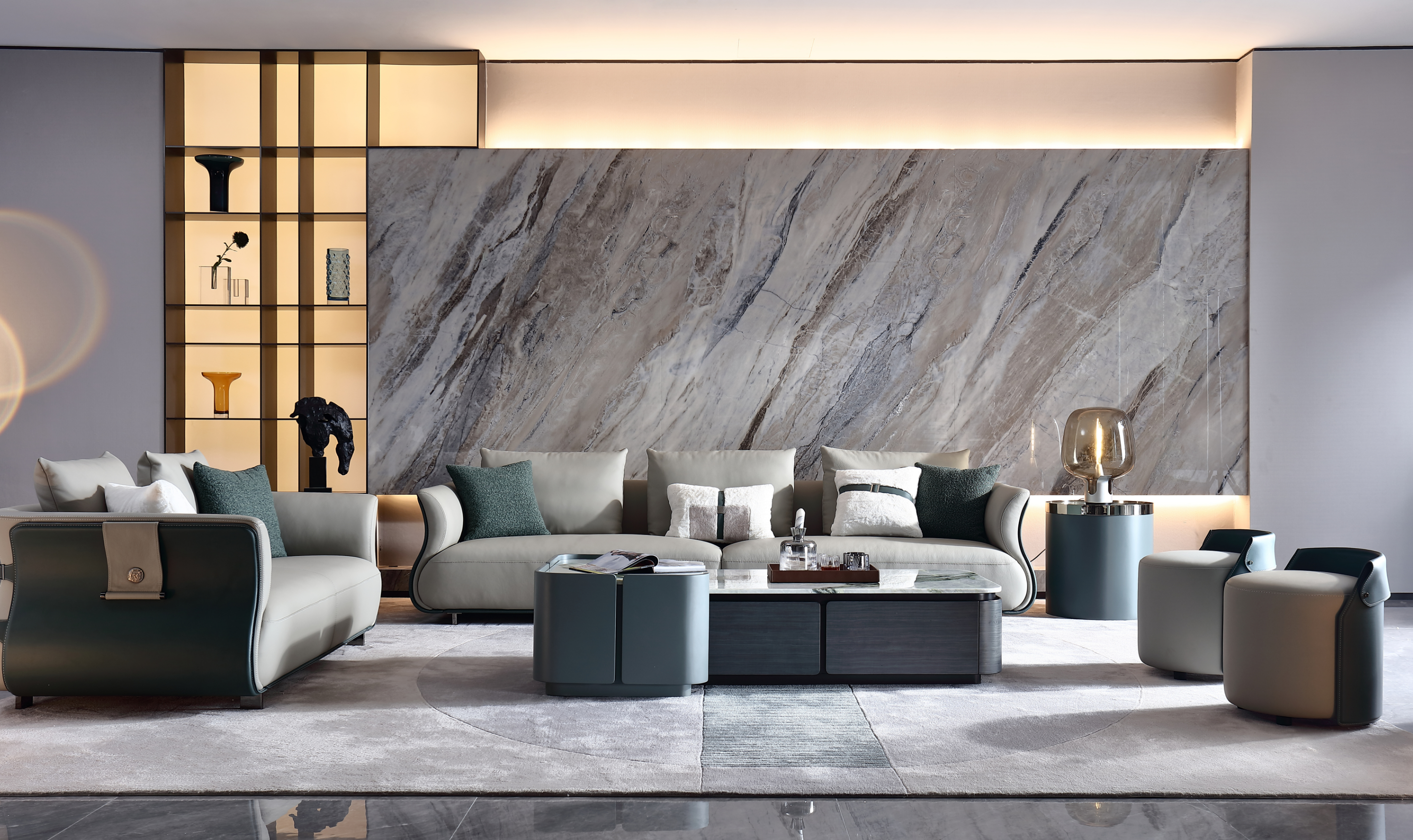 Klaussner Reverie 4-Seater Beige Leather Sofa