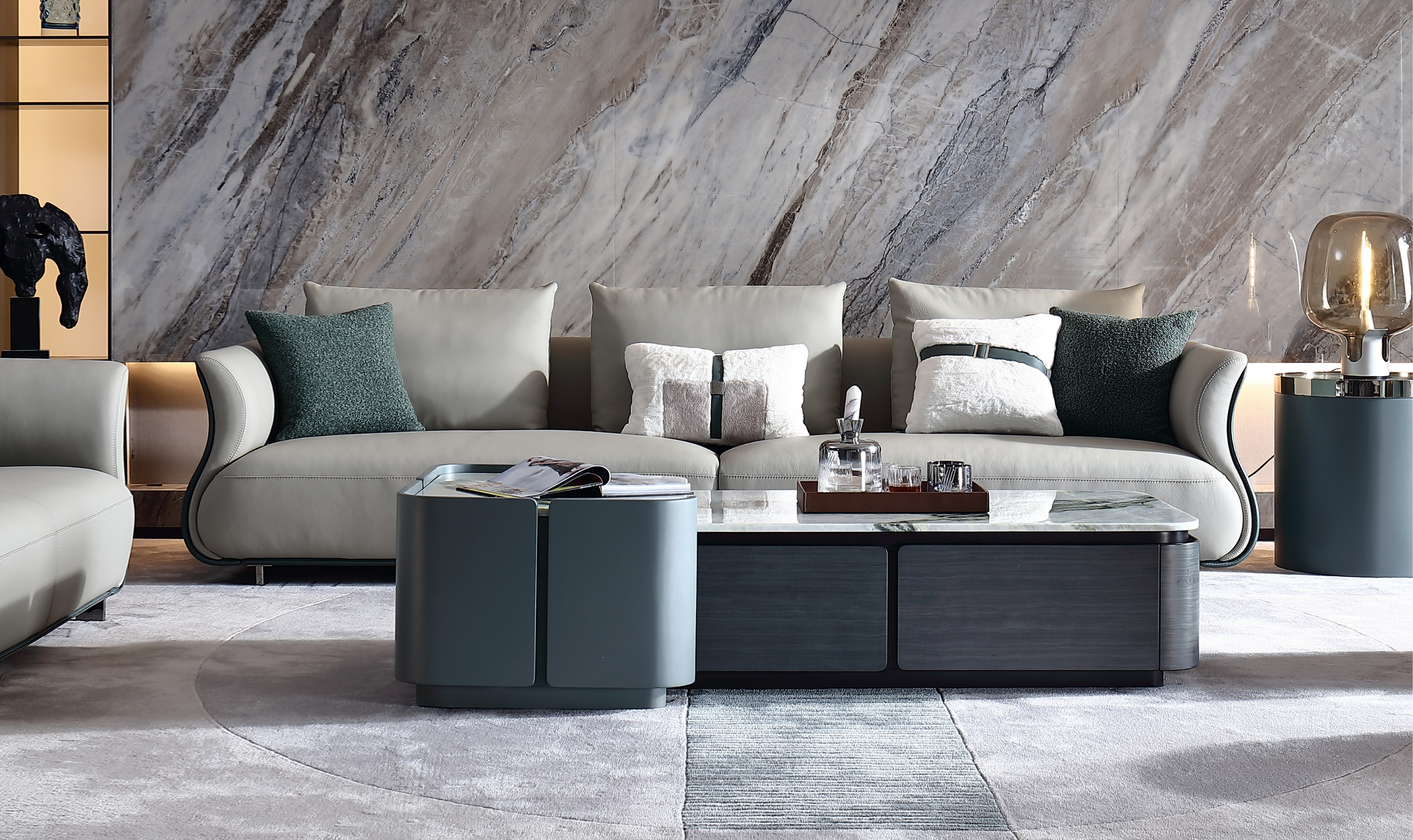 Klaussner Reverie 4-Seater Beige Leather Sofa