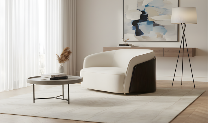 Klaussner Imperio Off-White Upholstered Lounge Chair