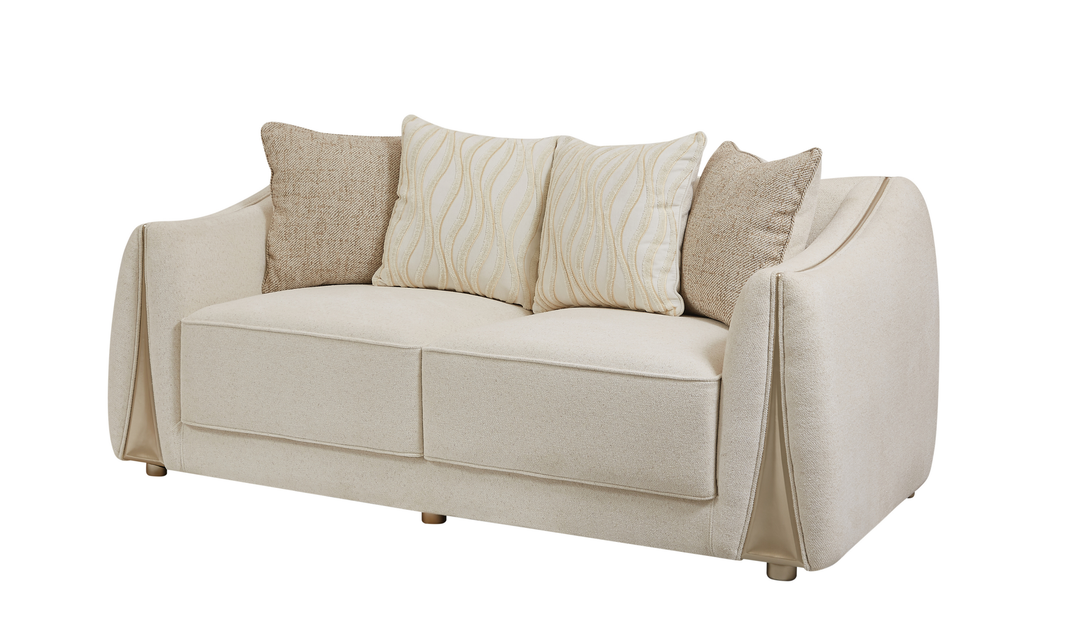 Klaussner Amarylis Loveseat in Champagne Gold Finish