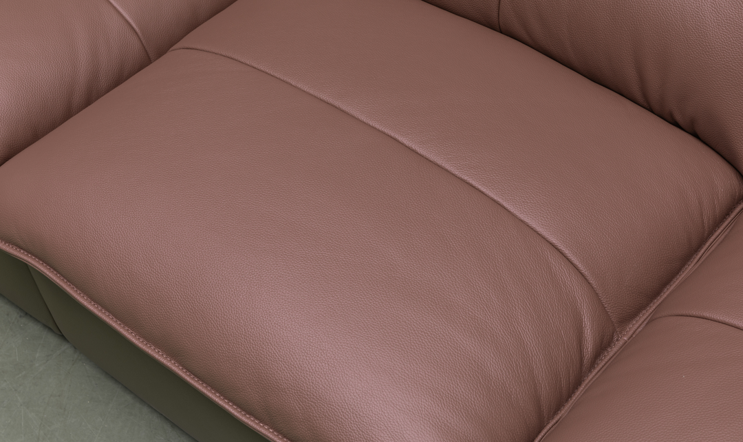 Klaussner Velisse Stationary Leather Loveseat with  S-spring Seats