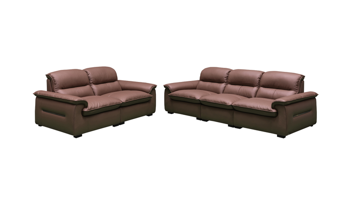 Klaussner Velisse Dark Brown Leather Stationary Sofa with S-Spring Seats