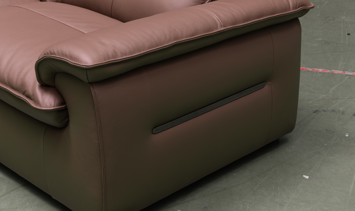 Klaussner Velisse Stationary Leather Loveseat with  S-spring Seats