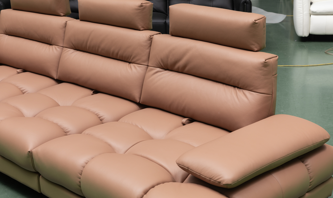 Klaussner Altavero Stationery Sofa With Deep Seating & Adjustable Headrest