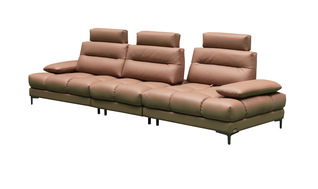 Klaussner Altavero Stationery Sofa With Deep Seating & Adjustable Headrest