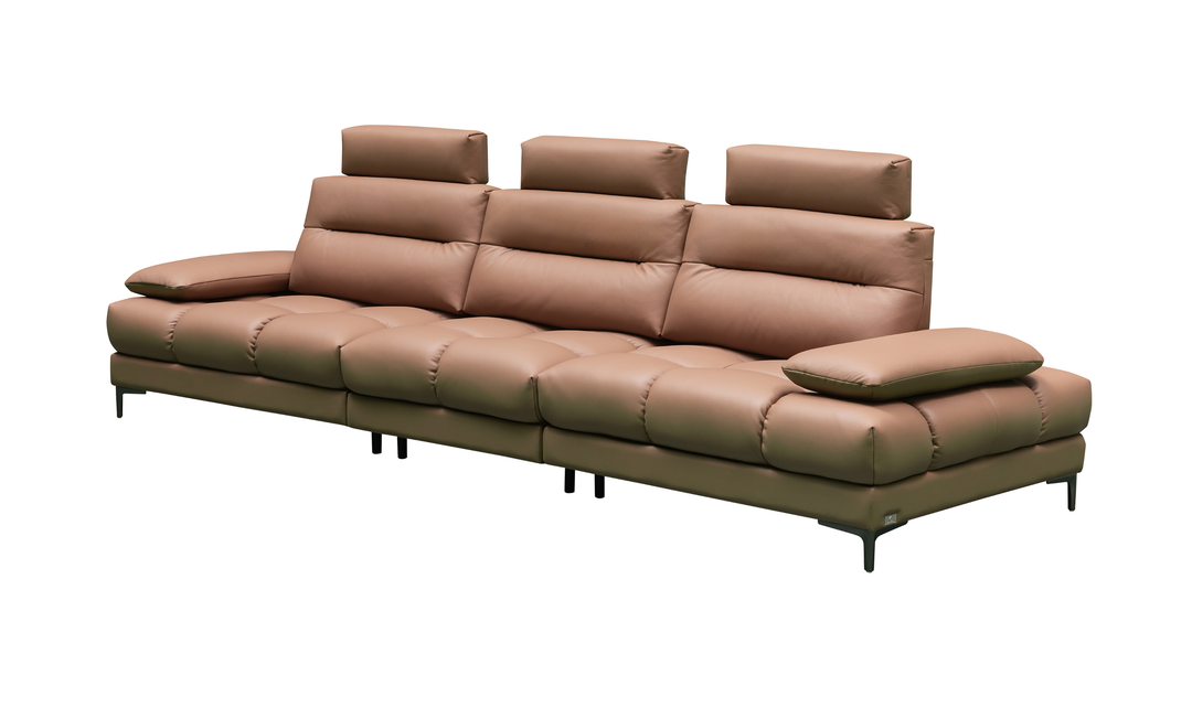 Klaussner Altavero Stationery Sofa With Deep Seating & Adjustable Headrest