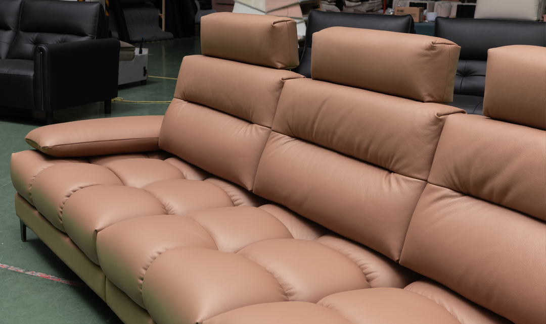 Klaussner Altavero Stationery Sofa With Deep Seating & Adjustable Headrest