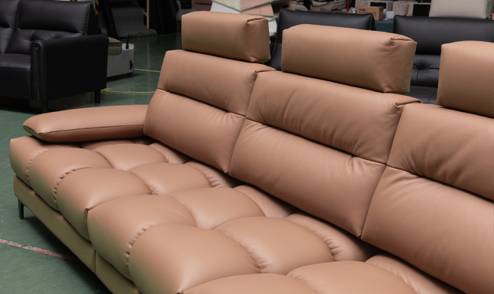 Klaussner Altavero Stationery Sofa With Deep Seating & Adjustable Headrest