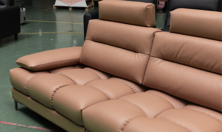 Klaussner Altavero Stationery Sofa With Deep Seating & Adjustable Headrest