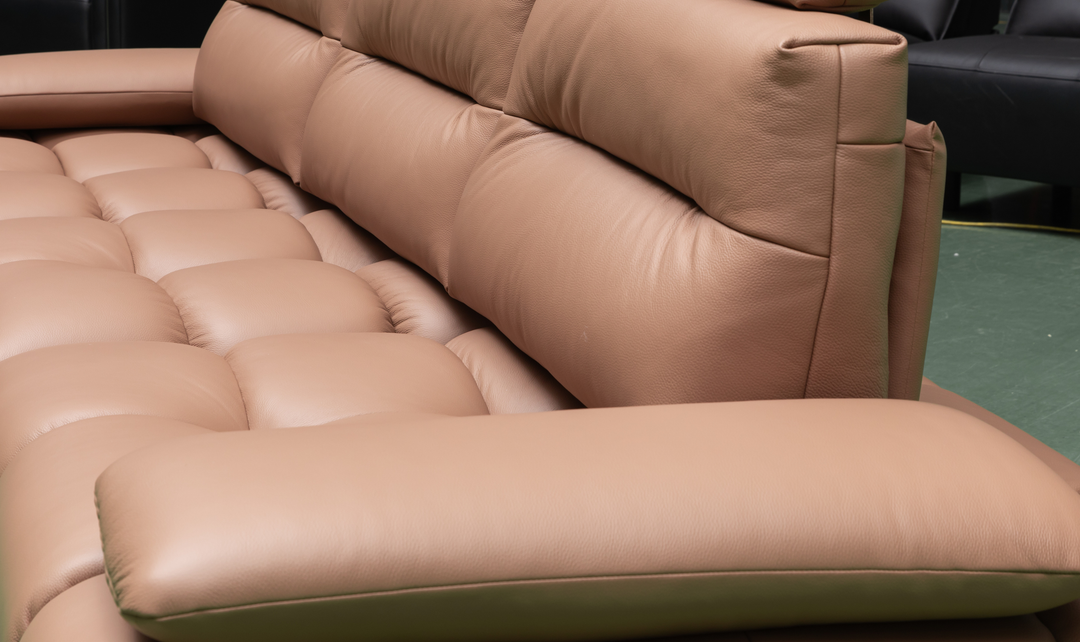 Klaussner Altavero Stationery Sofa With Deep Seating & Adjustable Headrest