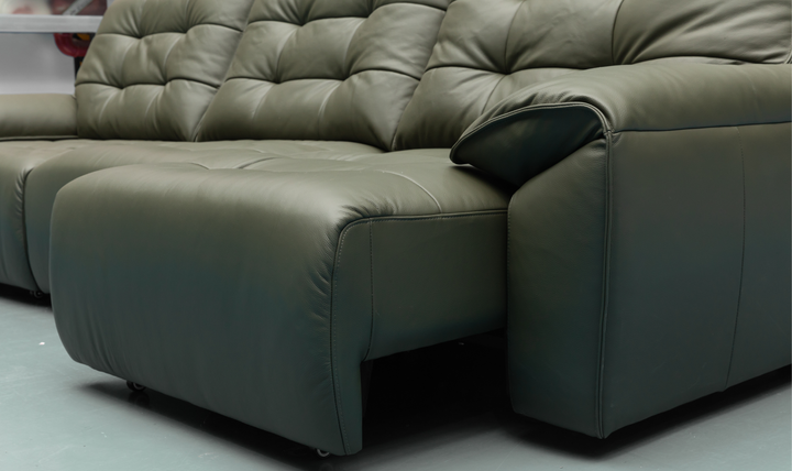 Klaussner Sky leather Sectional Sliding Seats Sofa