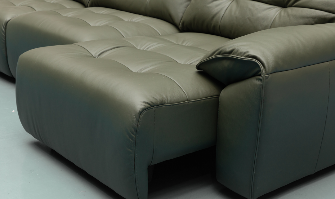 Klaussner Sky leather Sectional Sliding Seats Sofa