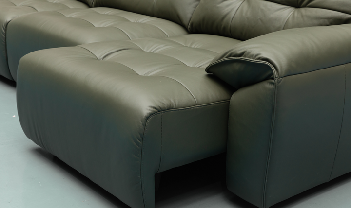 Klaussner Sky leather Sectional Sliding Seats Sofa