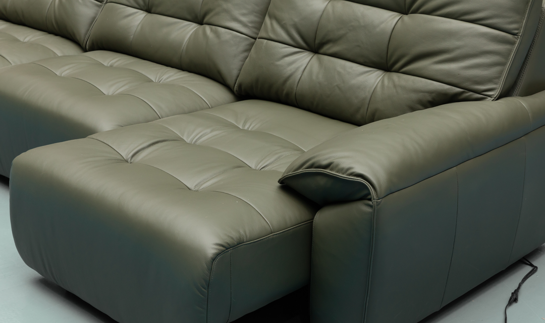 Klaussner Sky leather Sectional Sliding Seats Sofa