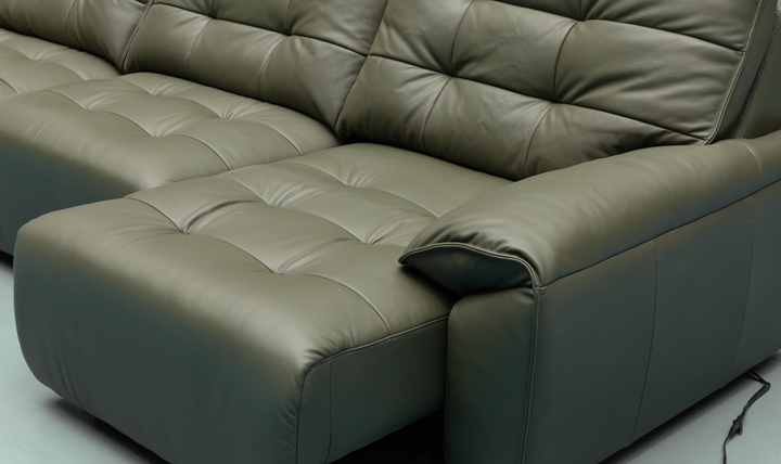 Klaussner Sky leather Sectional Sliding Seats Sofa