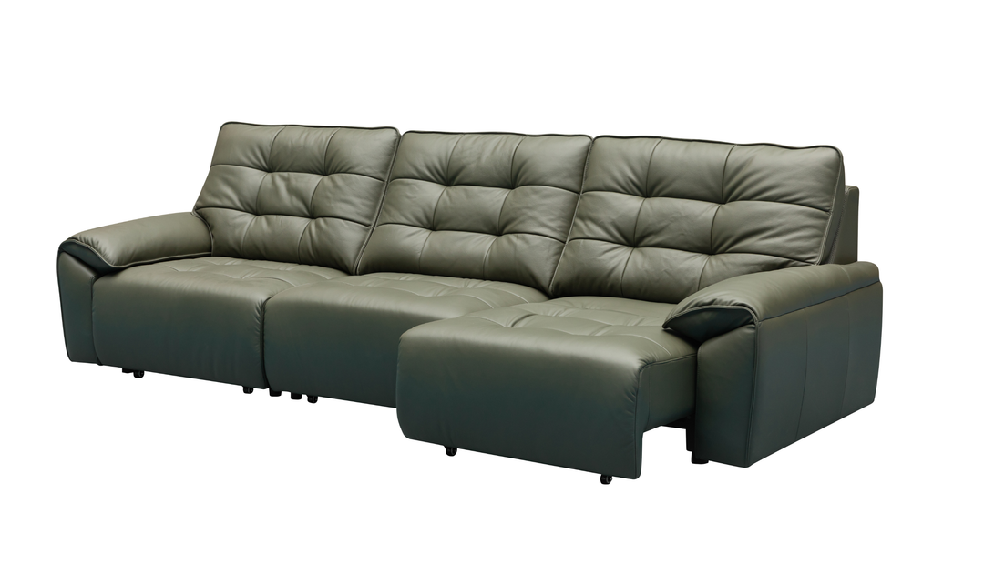 Klaussner Sky leather Sectional Sliding Seats Sofa