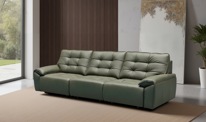 Klaussner Sky leather Sectional Sliding Seats Sofa