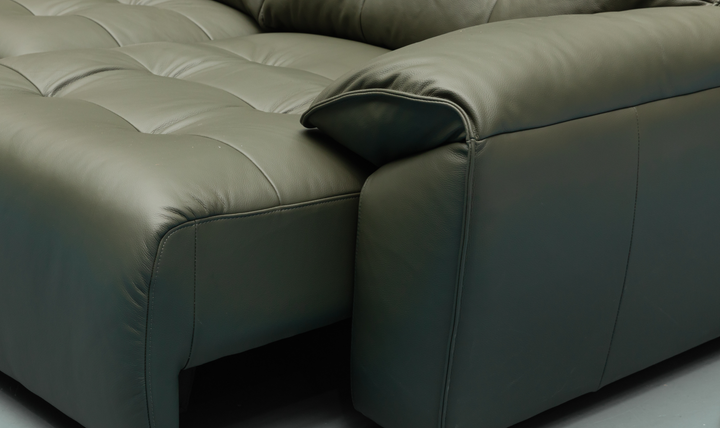 Klaussner Sky leather Sectional Sliding Seats Sofa