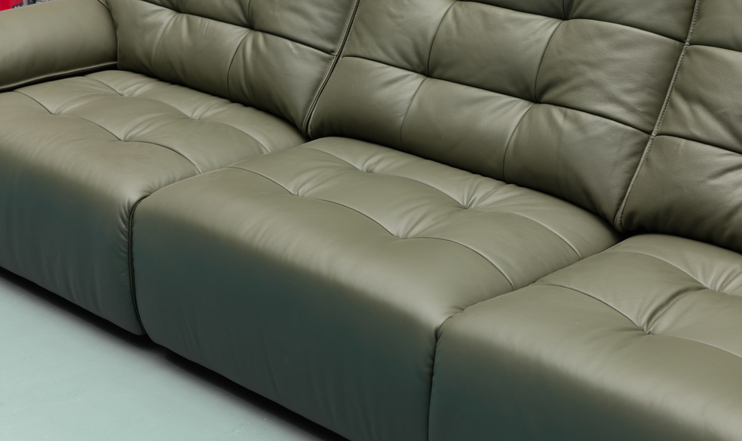 Klaussner Sky leather Sectional Sliding Seats Sofa