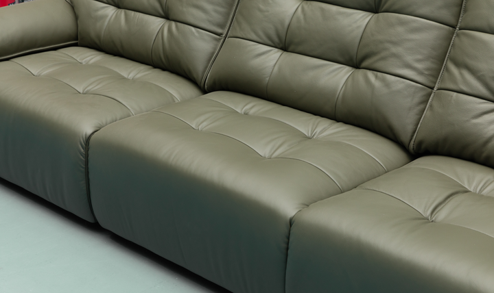 Klaussner Sky leather Sectional Sliding Seats Sofa
