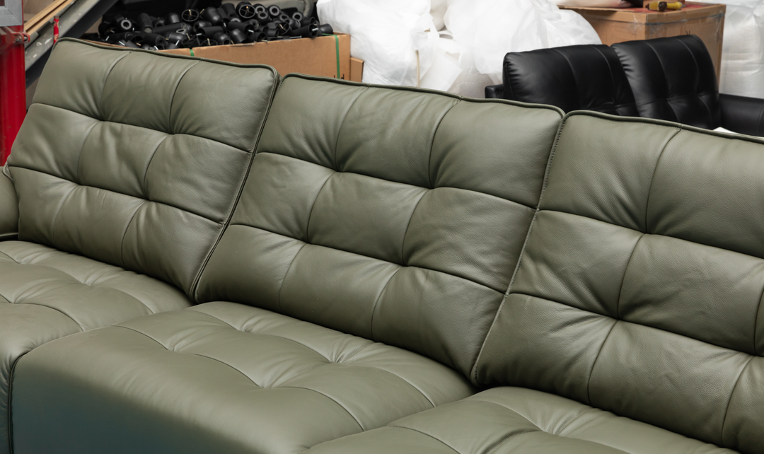 Klaussner Sky leather Sectional Sliding Seats Sofa