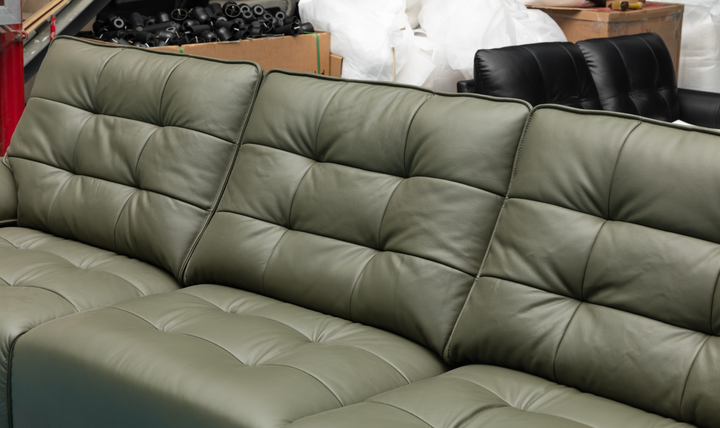 Klaussner Sky leather Sectional Sliding Seats Sofa