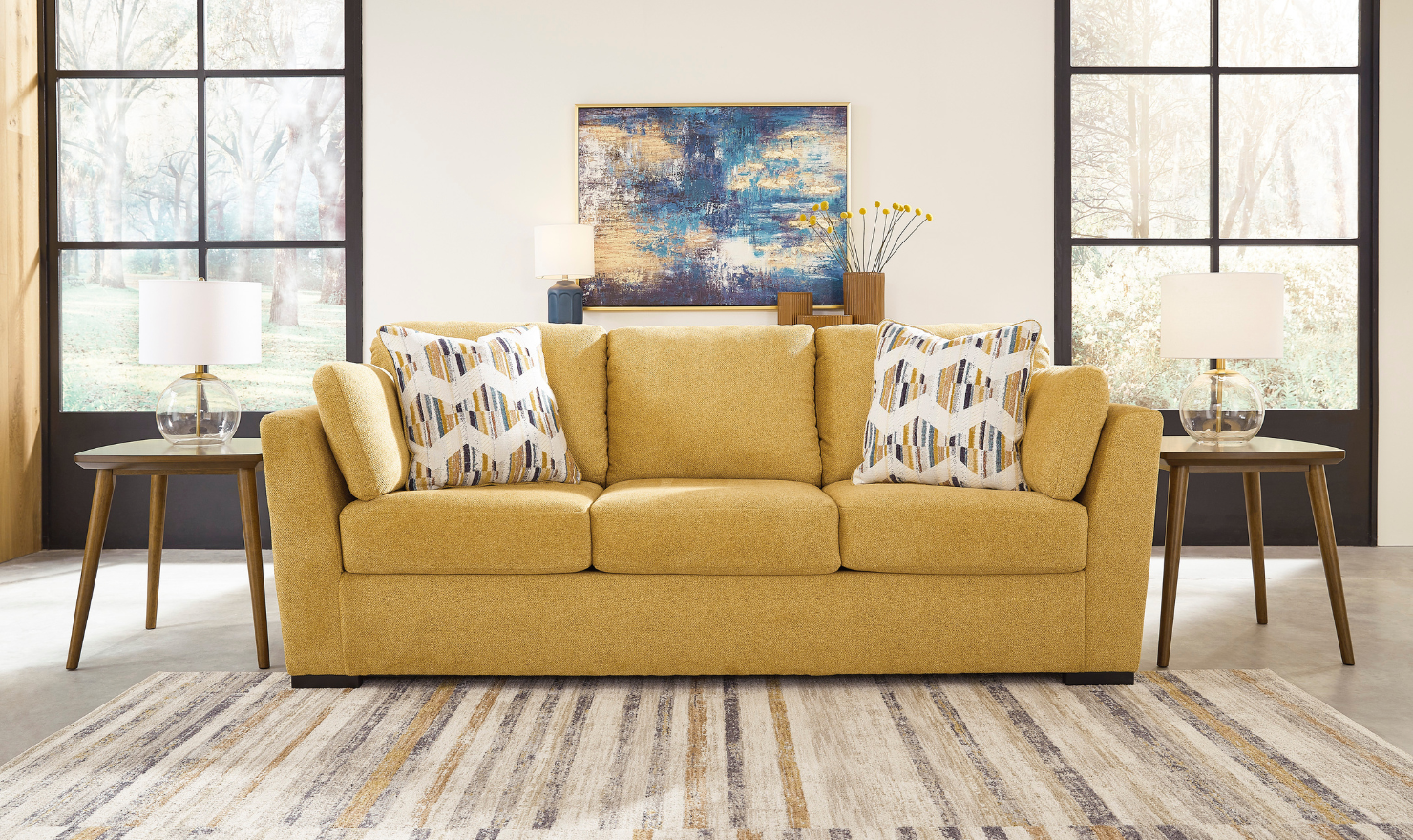 Modern Heritage Keerwick 3-Seater Queen Sofa Sleeper in Fabric