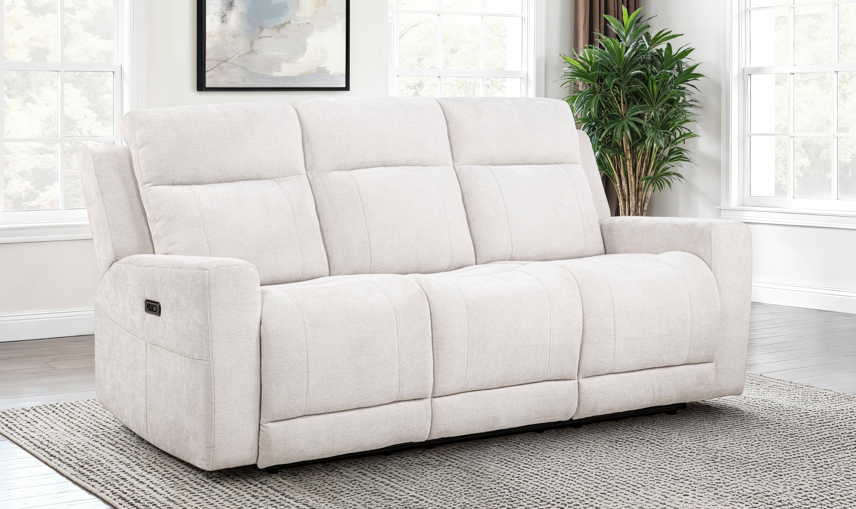 Modern Heritage Kennett Chenille Fabric Power Reclining Sofa