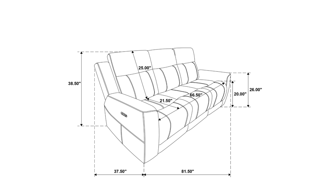 Modern Heritage Kennett Chenille Fabric Power Reclining Sofa