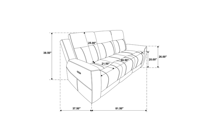Modern Heritage Kennett Chenille Fabric Power Reclining Sofa