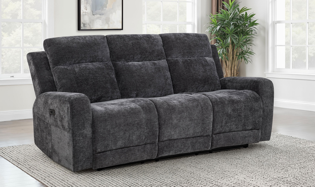 Modern Heritage Kennett Chenille Fabric Power Reclining Sofa