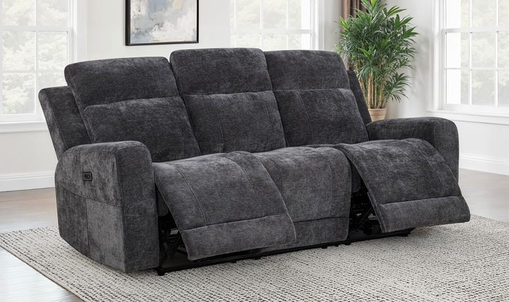 Modern Heritage Kennett Chenille Fabric Power Reclining Sofa