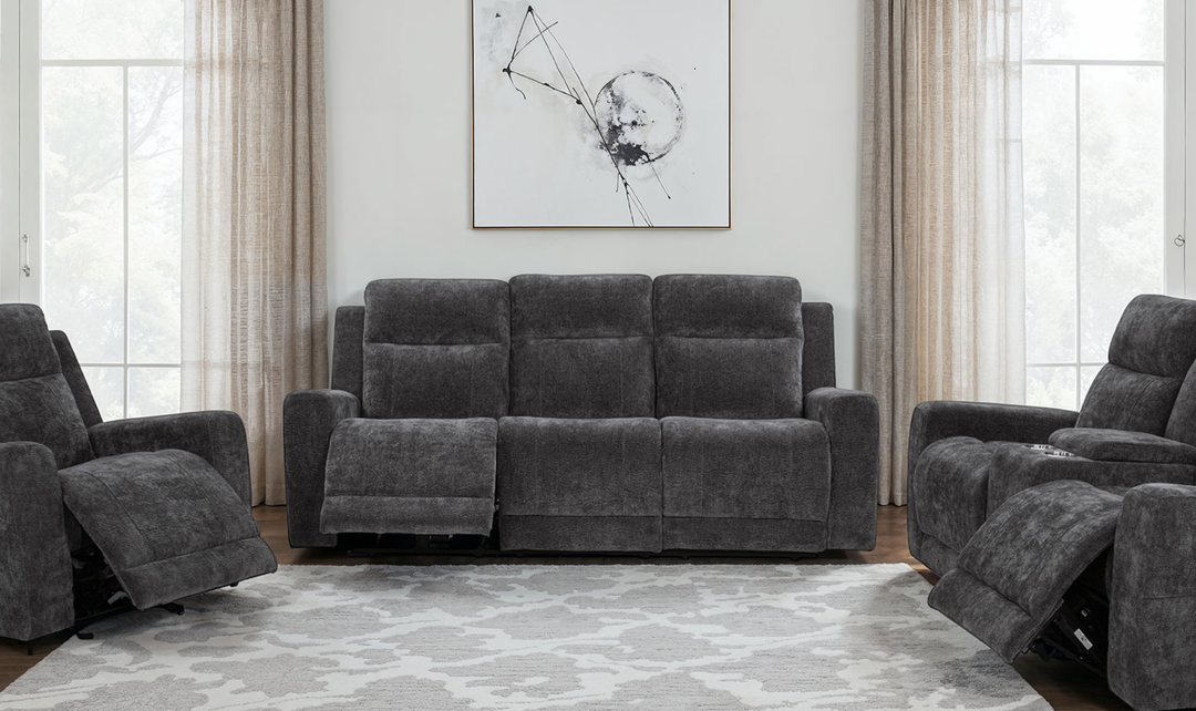 Modern Heritage Kennett Chenille Fabric Power Reclining Sofa