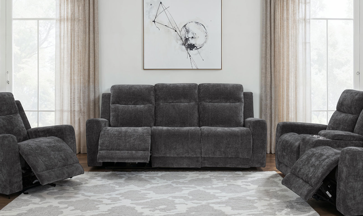 Modern Heritage Kennett Chenille Fabric Power Reclining Sofa