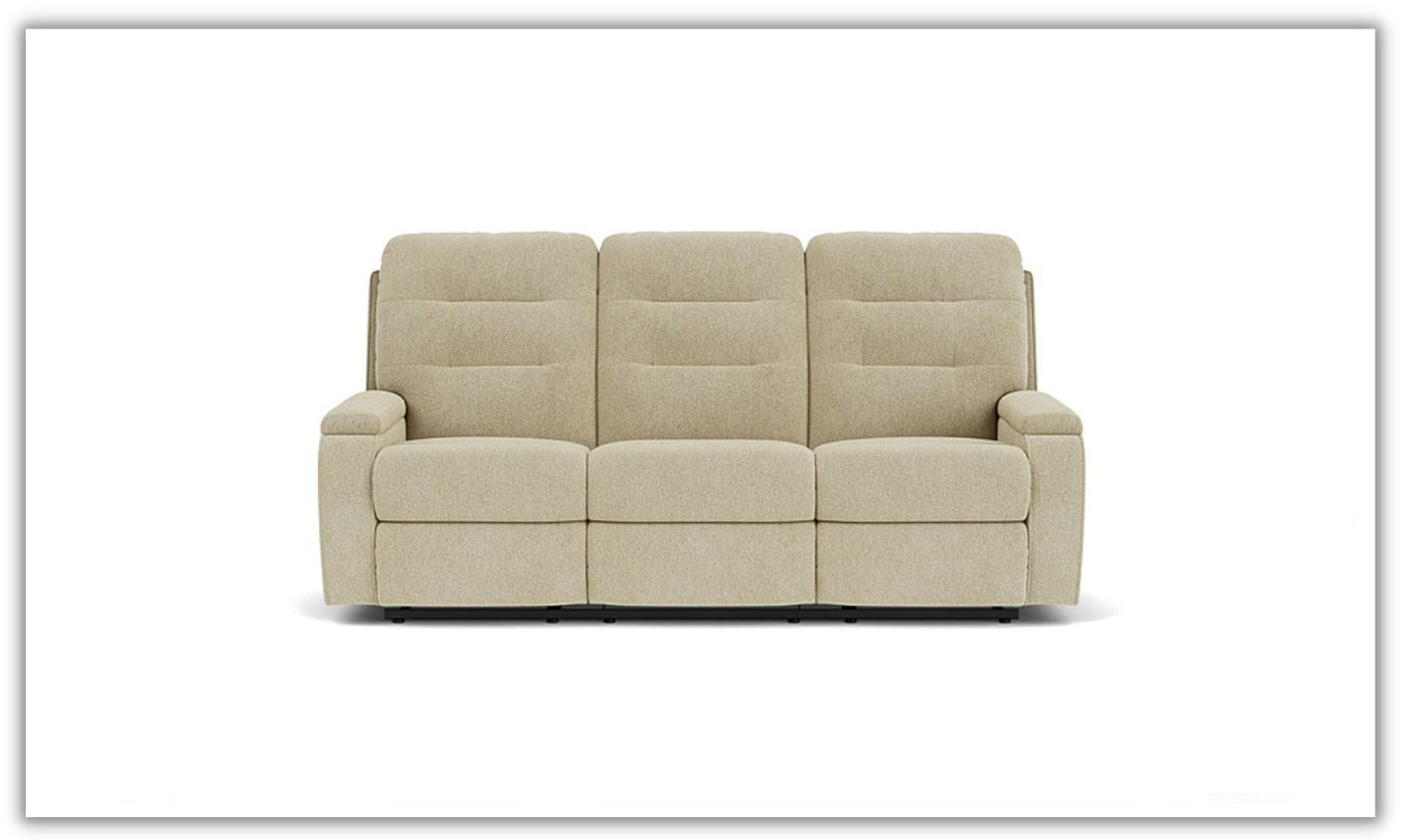Flexsteel Kerrie Power Reclining Living Room Set With USB-A Charging Port in Beige- jennifer furniture