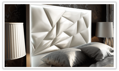 Kiu Faux White Leather Rectangular Upholstered Bedroom Set