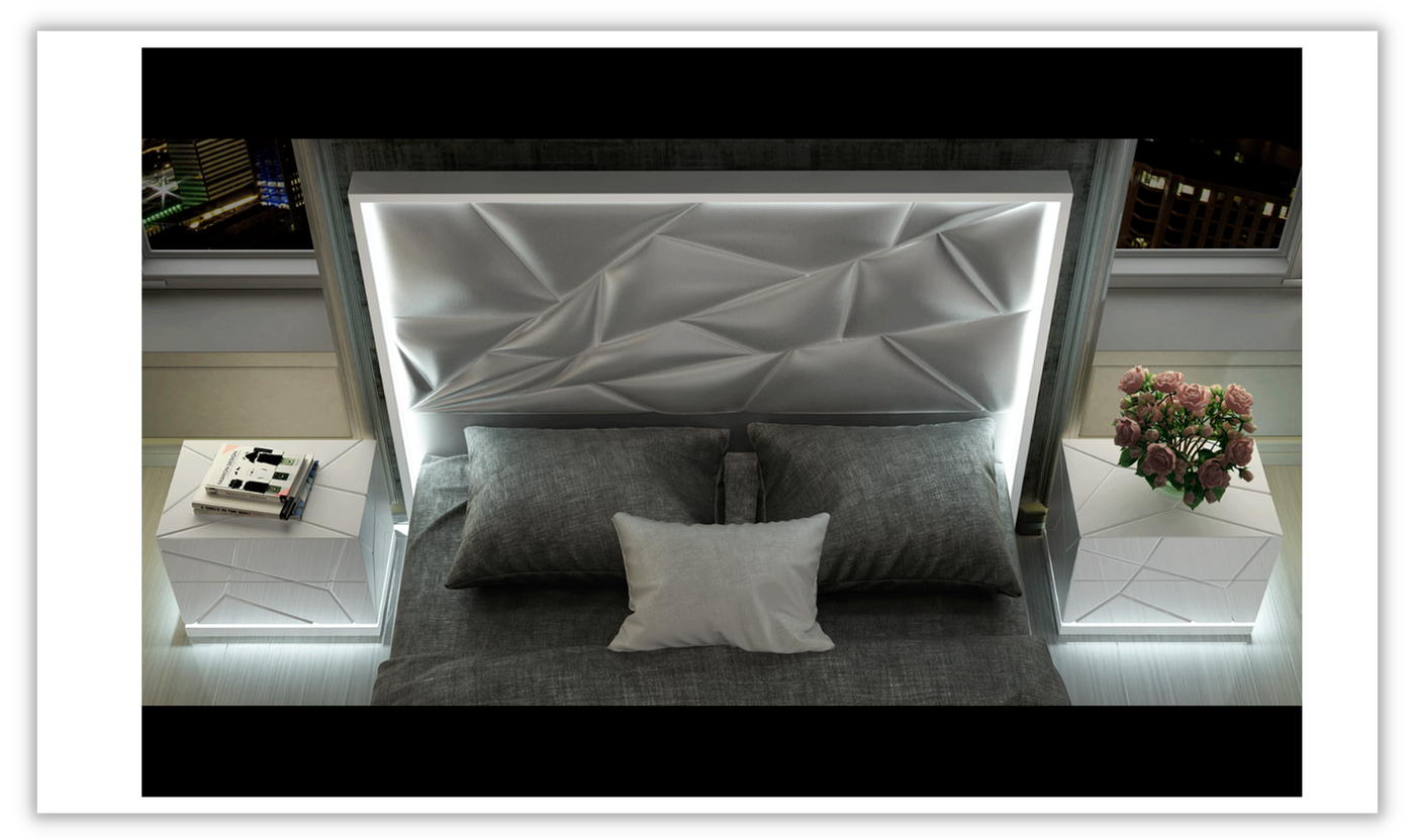 Kiu Faux Leather Upholstered Bedroom Set