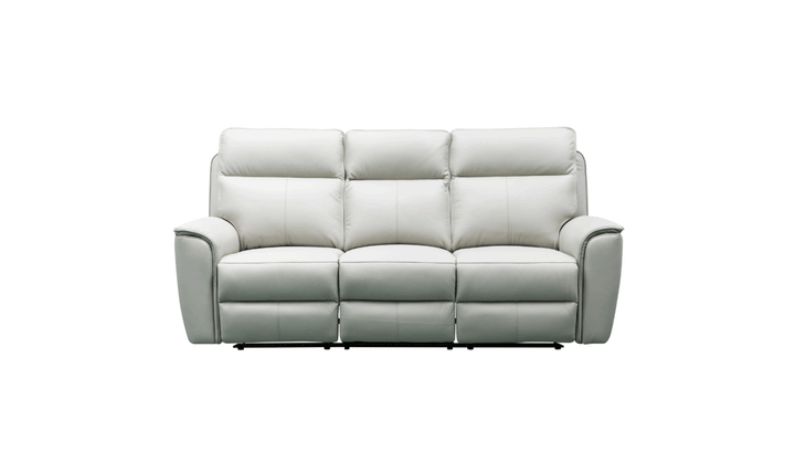 Klaussner Venezia 3-Seater Italian Leather White Manual Recliner Sofa