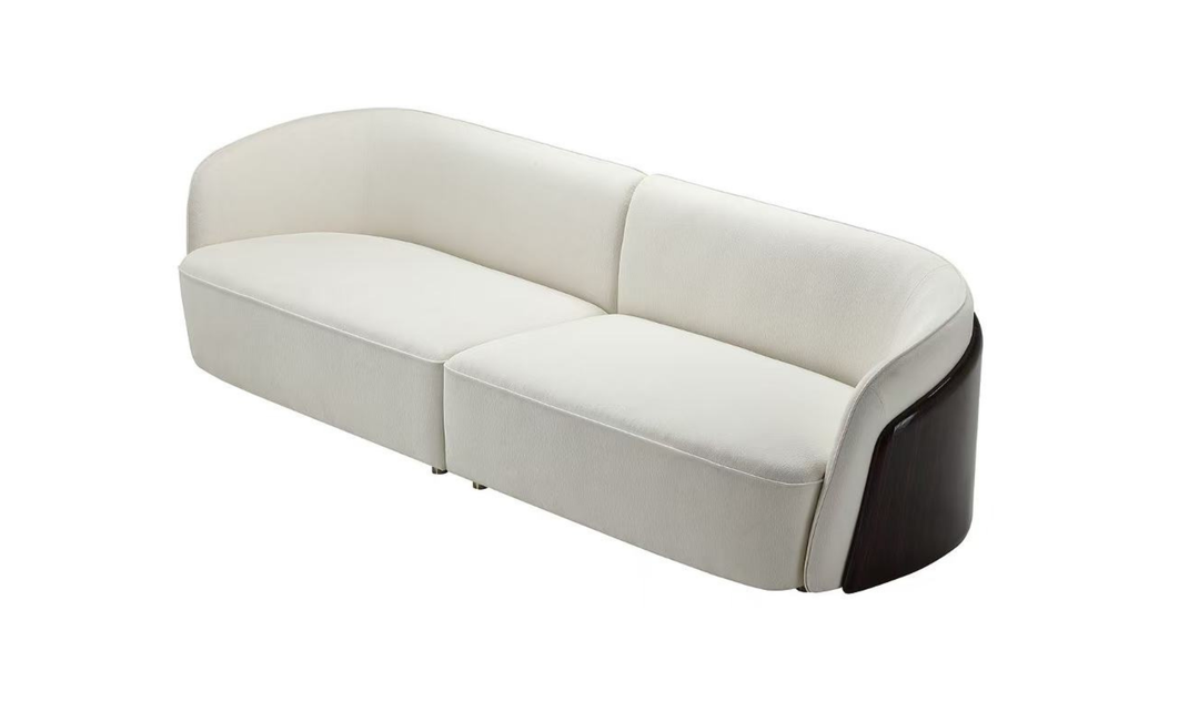 Klaussner Imperio 4-Seater Fabric Sofa with Golden Macassar Veneer Base